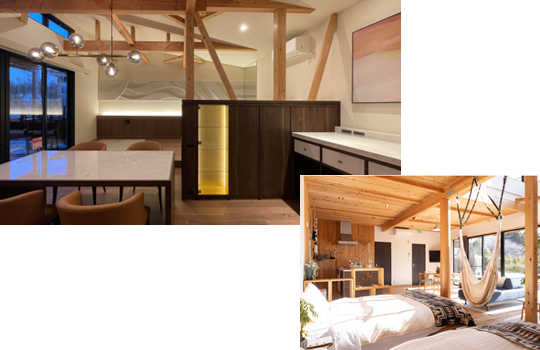 リゾートを演出するコテージ