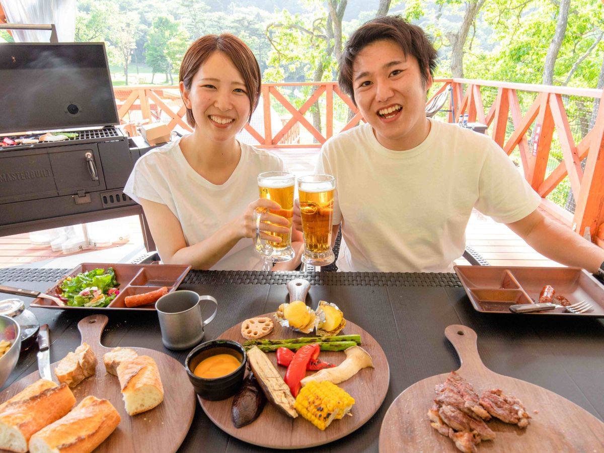 Green Baseマザー牧場グランピングのBBQ